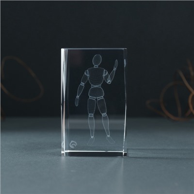 Фигурка стекло прямоугольник «Шарнирный человек», 5×5×8 см