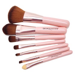 Набор кистей для макияжа Bioaqua в металлическом футляре 7 шт ( розовые )