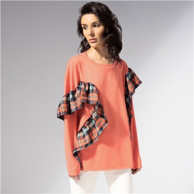 Лонгслив дизайнерский, Гардеробная магия (лососевый)