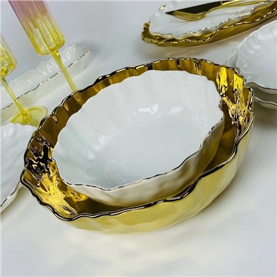 305-279 Набор из 2 салатников 23/30,5см ВАНЕССА ЗОЛОТО в под.уп.(х6)Фарфор