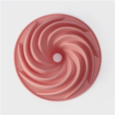 Форма для выпечки Доляна «Немецкий кекс. Вихрь», силикон, d=24.5 см, розовая