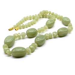 Нефрит бусы галтовка, 61см, 138г