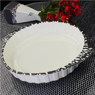 142-105 Круглое блюдо для запекания 33см в под.уп.(х8)Фарфор