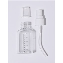 Бутылочка для хранения, с распылителем, со шкалой деления, 50 мл, белая, прозрачная