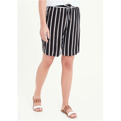 Stripe Knee Length Bermuda Shorts