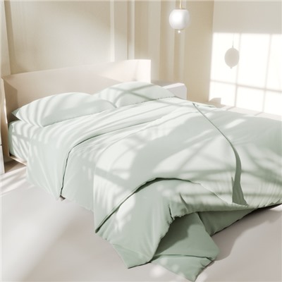 Постельное бельё LoveLife дуэт "Green tea" 150х215 см-2 шт, 225х240 см, 50х70±3 см-2 шт, микрофибра 85 гр