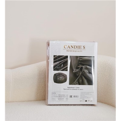 КПБ Candie's Бархат Сатин с простыней на резинке по кругу CANBSR13