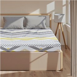 Простыня на резинке Этель Gray geometry 140*200*25, 100% хлопок, бязь, 125г/м2