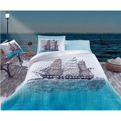 1 сп. 4-х Сезонный КПБ со Стеганным Пододеяльником Ranforce Complete Set MARITIME cotton box