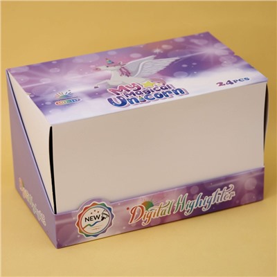 Маркер текстовыделитель "Winged unicorn", mix, шоу-бокс 24 шт.