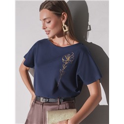 Нарядная футболка с блестящим принтом