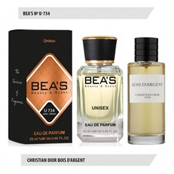 Beas U734 Christian Dior Bois Dargent Unisex edp 25 ml, Парфюм унисекс Beas U734 создан по мотивам аромата Christian Dior Bois Dargent