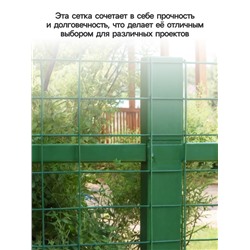 Сетка сварная с ПВХ покрытием 0,5 х 10 м, ячейка 50 х 50 мм, d=1 мм, металл, "Greengo"