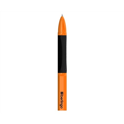 Ручка шариковая Berlingo "Tribase grip orange" черная, 0,7мм, грип