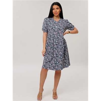 Женский халат Х-153(К) / Серый (цветы)