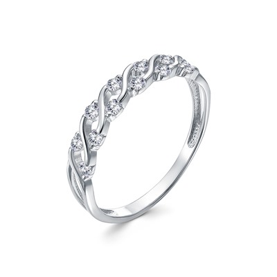 Кольцо с фианитом родированное серебро 925*