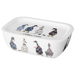 БЛЮДО С КРЫШКОЙ LEFARD "FAMILY FARM" ПРЯМОУГ. 19*13*6,5 СМ 740 МЛ (КОР=18ШТ.)