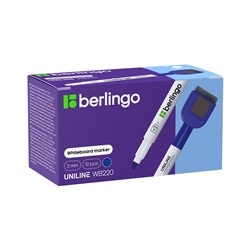Маркер для белых досок на магните Berlingo "Uniline WB220" синий, пулевидный, 2мм