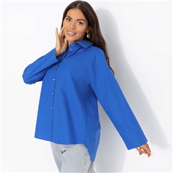Рубашка с декоративной спинкой, Создала себя сама (синяя)