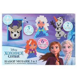 Мозаика 3 в 1 «Холодное сердце», аквамозаика, термомозаика и мозаика из EVA, 4+