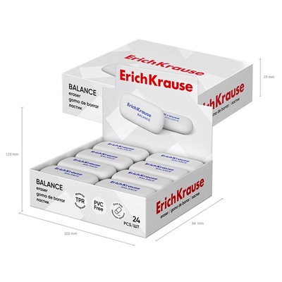 Ластик ErichKrause Balance Mini, 50 х 23 х 9 мм, мягкий, гипоаллергенный