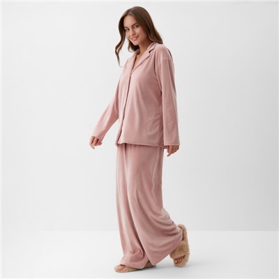 Костюм женский (рубашка и брюки) KAFTAN Plushy р. 52-54, розовый