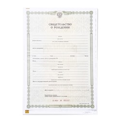 Папка для свидетельства о рождении, А5 «Зайки»