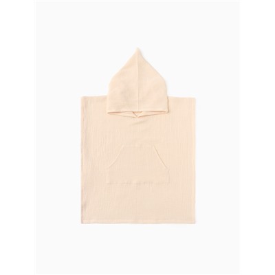 Пончо муслиновое детское LoveLife, 56×70 см, 100% хлопок, 120 г/м², сливочное