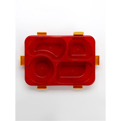 Ланч - бокс с 4 секциями «Единорог», 23×17×5.5 см, розовый