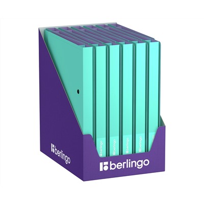 Папка на 2 кольцах Berlingo "Haze" А4, 24мм, 600мкм, D-кольца, с внутр. карманом, мятная, софт-тач