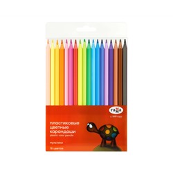 Карандаши цветные пластиковые Гамма "Мультики", 18цв., заточен., ПВХ, европодвес