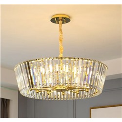 299-256 Люстра диам 80 см, выс. 22 см(х1)Кристаллы, нержавеющая сталь