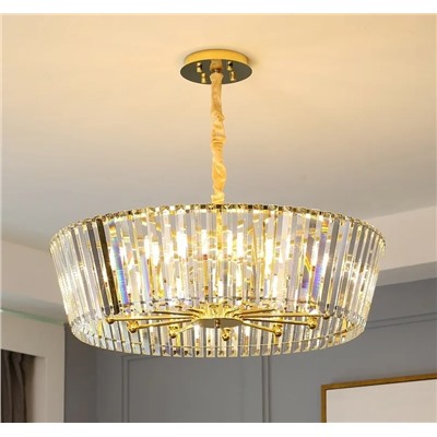 299-256 Люстра диам 80 см, выс. 22 см(х1)Кристаллы, нержавеющая сталь