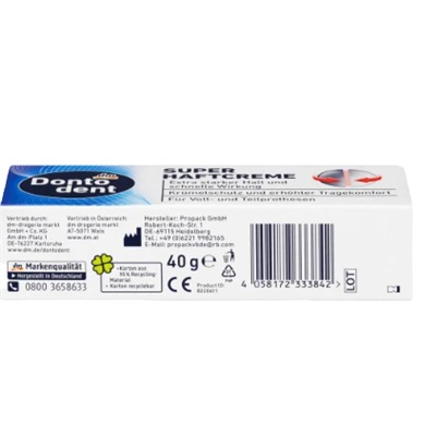 Dontodent Haftcreme extra stark, Донтодент крем для фиксации зубных протезов, 40г
