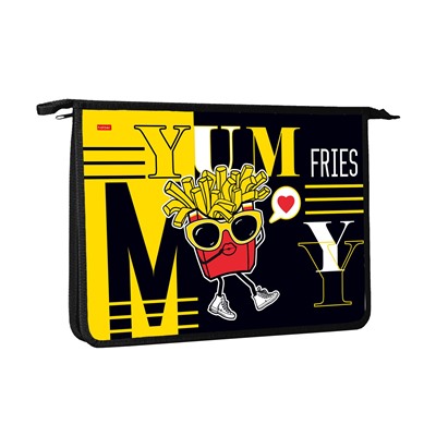 Папка для тетрадей А4 My fries пластик 2отд на молнии Hatber AMc_23040/36/Китай