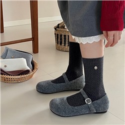 songmu Demi-season warm atmospheric wooden velvet knee socks, mid-length