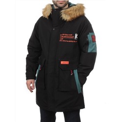 22067 BLACK GREEN Куртка мужская зимняя облегченная (150 гр. холлофайбер)