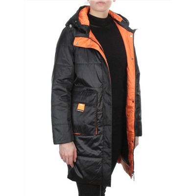8188 BLACK Пальто демисезонное женское Cloud Lag Cat (100 гр. синтепон)