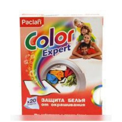 Салфетки одноразовые для предотвращения окрашивания белья во время смешанной стирки Color Expert, Paclan 20 шт
