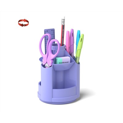 Набор настольный ErichKrause Mini Desk Pastel, 8 предметов, вращающийся, фиолетовый