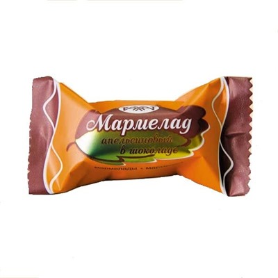 Мармелад в шоколаде АПЕЛЬСИНОВЫЙ (флоупак), Рахат