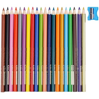 Карандаши цветные Faber-Castell "Jumbo" 20цв., трехгран., утолщ., заточен., картон, евр., с точилкой