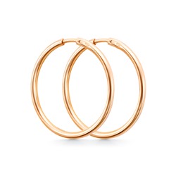 Серьги позолоченные сеч.круг 1,3 d-20мм серебро 925*