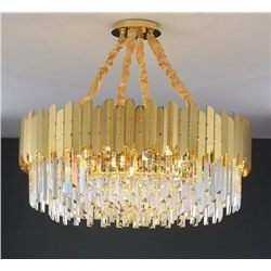 299-248 Люстра диам 100+80 см, выс. 45 см(х1)Кристаллы, нержавеющая сталь