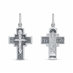 Крест из серебра частичное чернение литье
