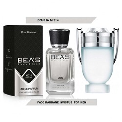 Beas M214 Paco Rabanne Invictus Men edp 25 ml, Парфюм мужской Beas M214 создан по мотивам аромата Paco Rabanne Invictus