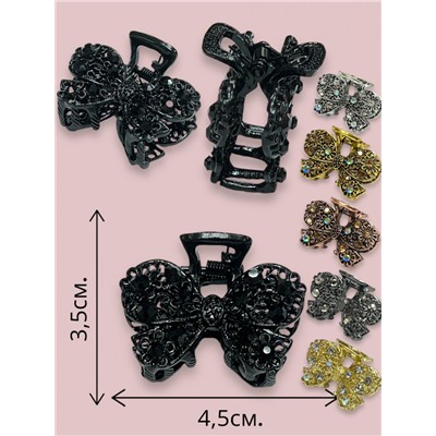 Заколка-краб металлический  комплект 6 штук Арт 17