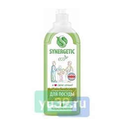 Средство для мытья посуды и детских игрушек SYNERGETIC с ароматом Зеленого чая 500мл