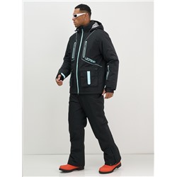 Горнолыжный костюм мужской зимний черного цвета 394Ch