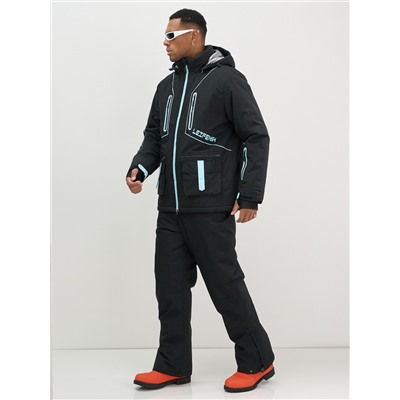 Горнолыжный костюм мужской зимний черного цвета 394Ch